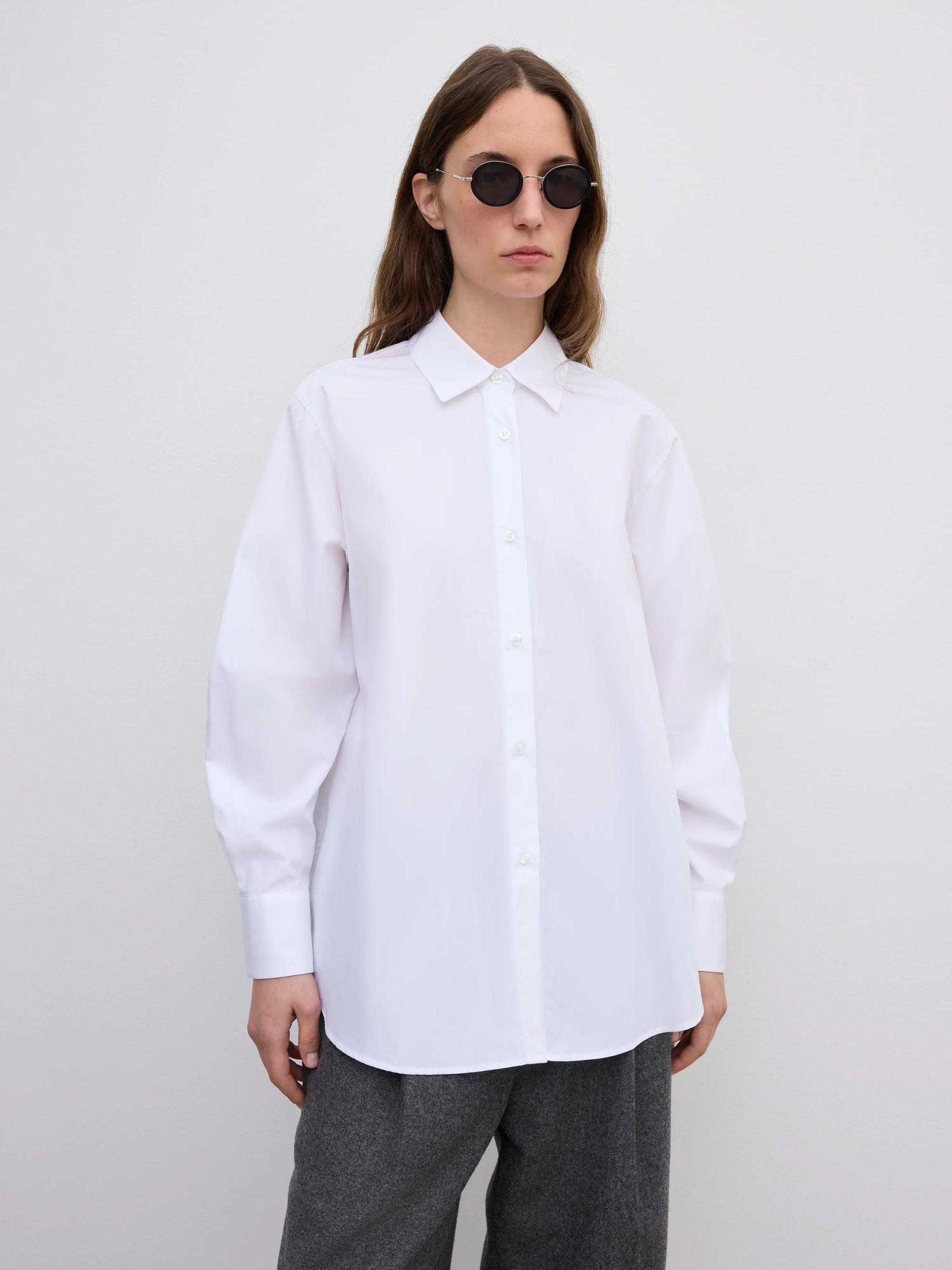 Relaxed Poplin Shirt: White