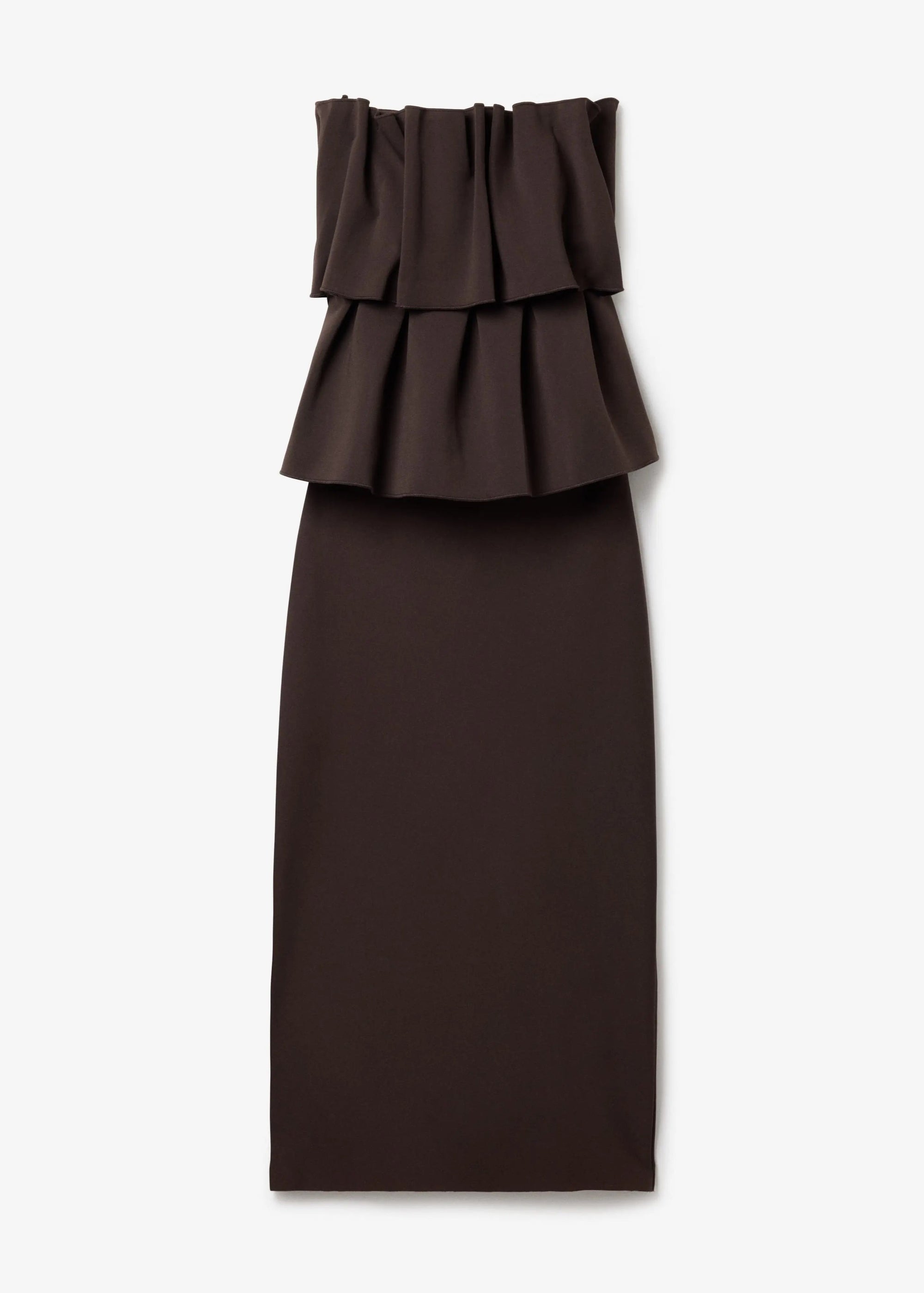 SCULPTED SLIM DRESS: CHOCOLATE BROWN