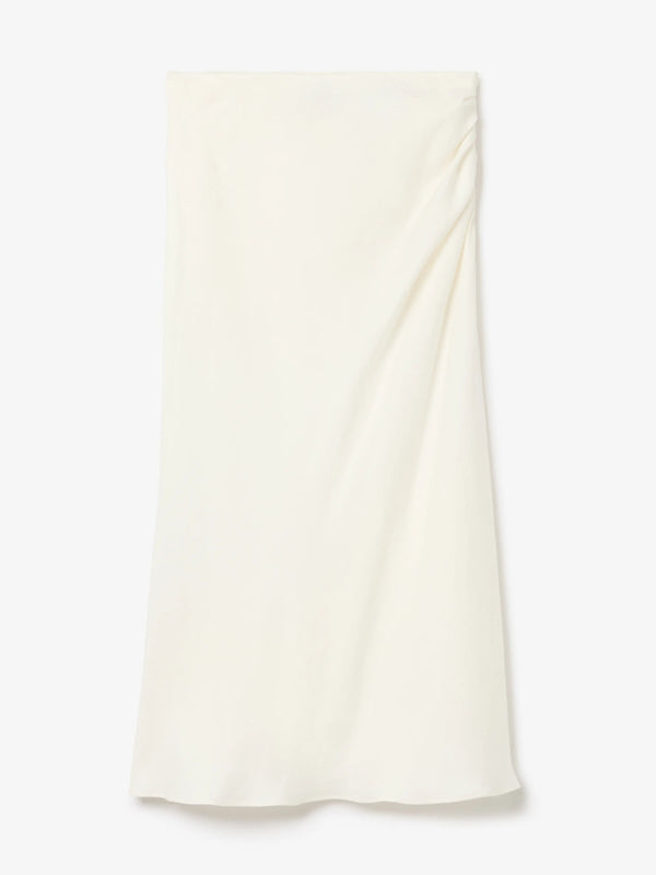 Draped Midi Skirt: White