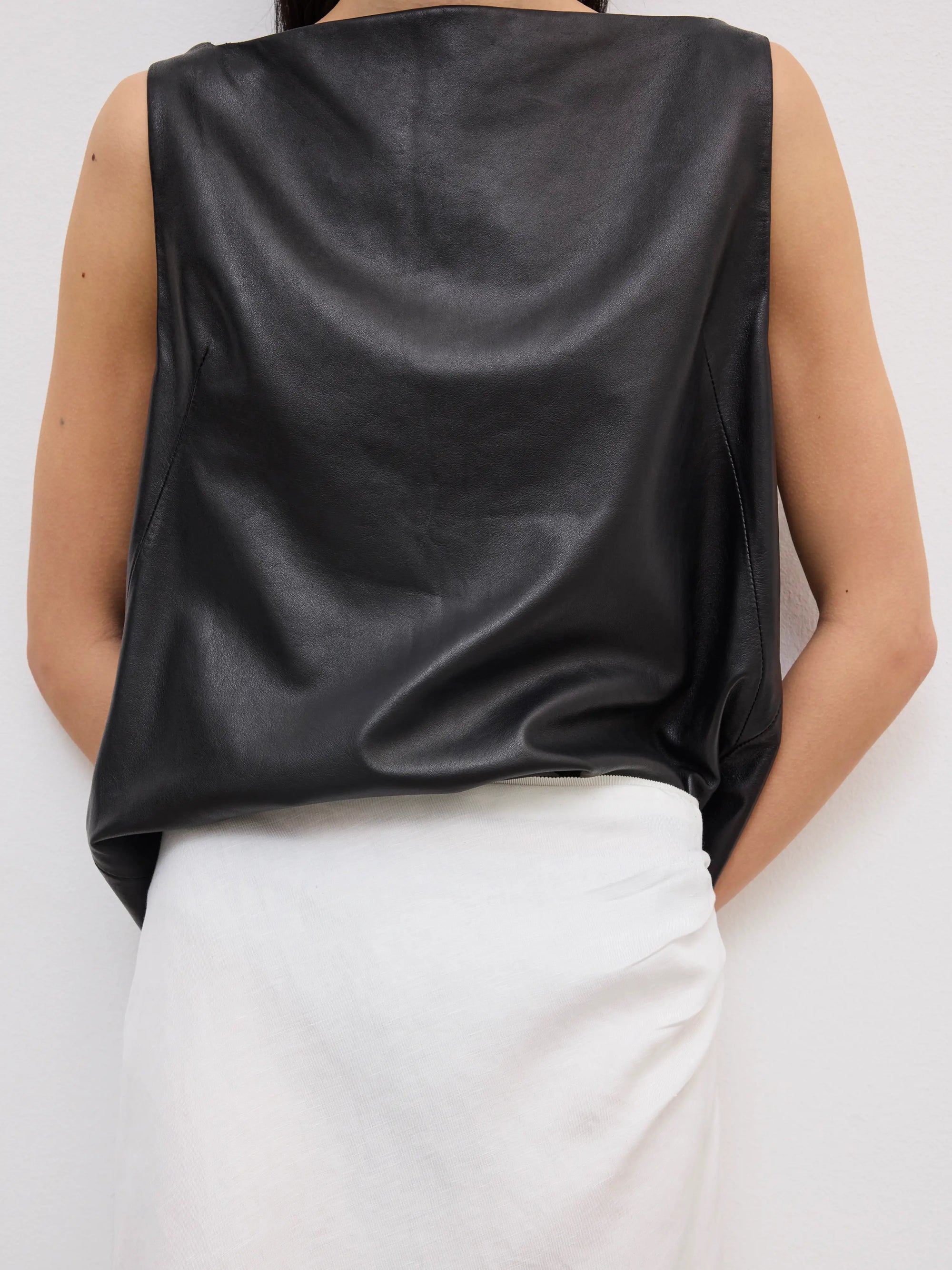 Draped Midi Skirt: White