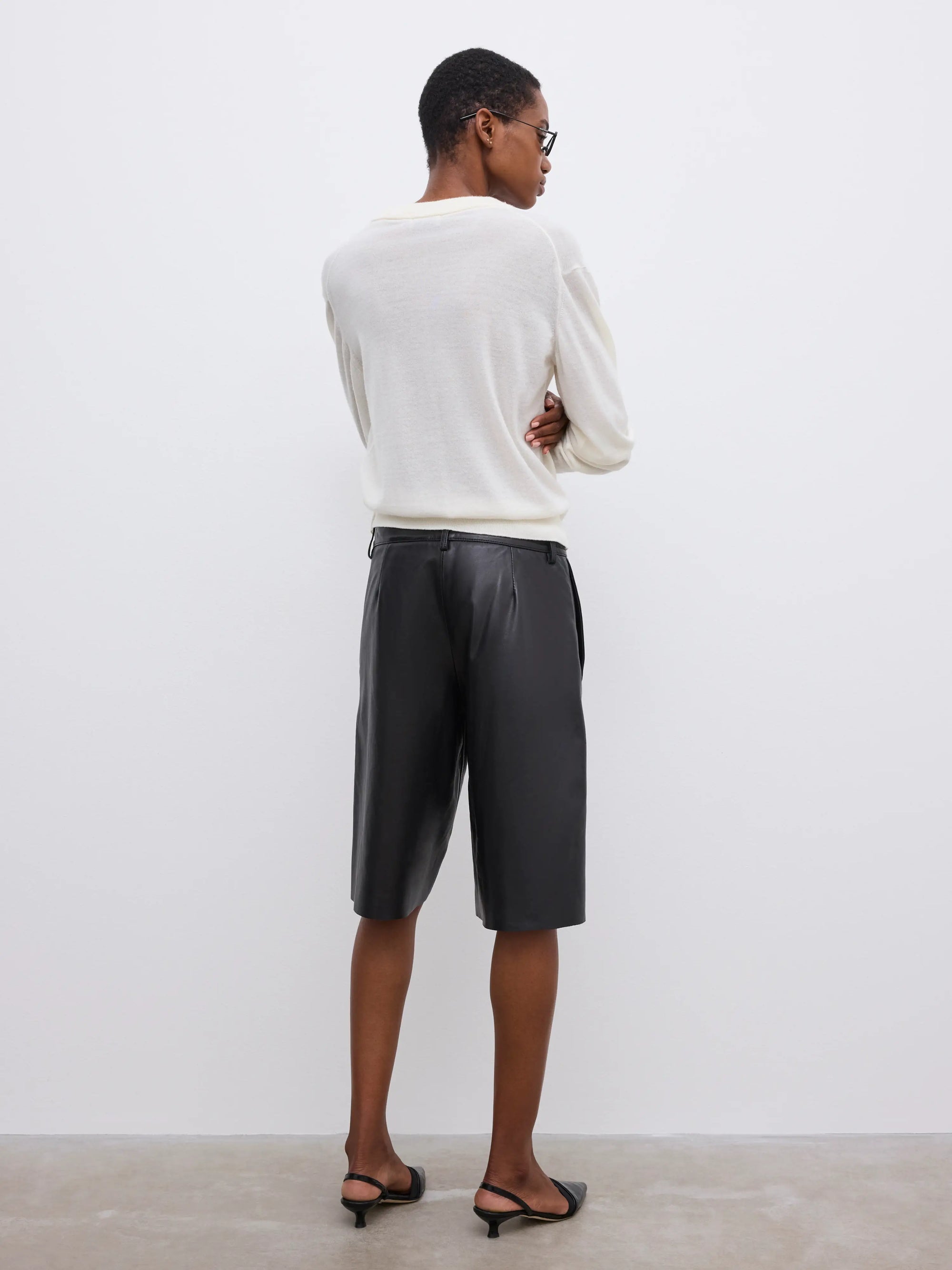 Boxy Lather Shorts: Black