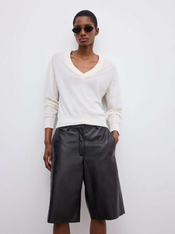 Boxy Lather Shorts: Black