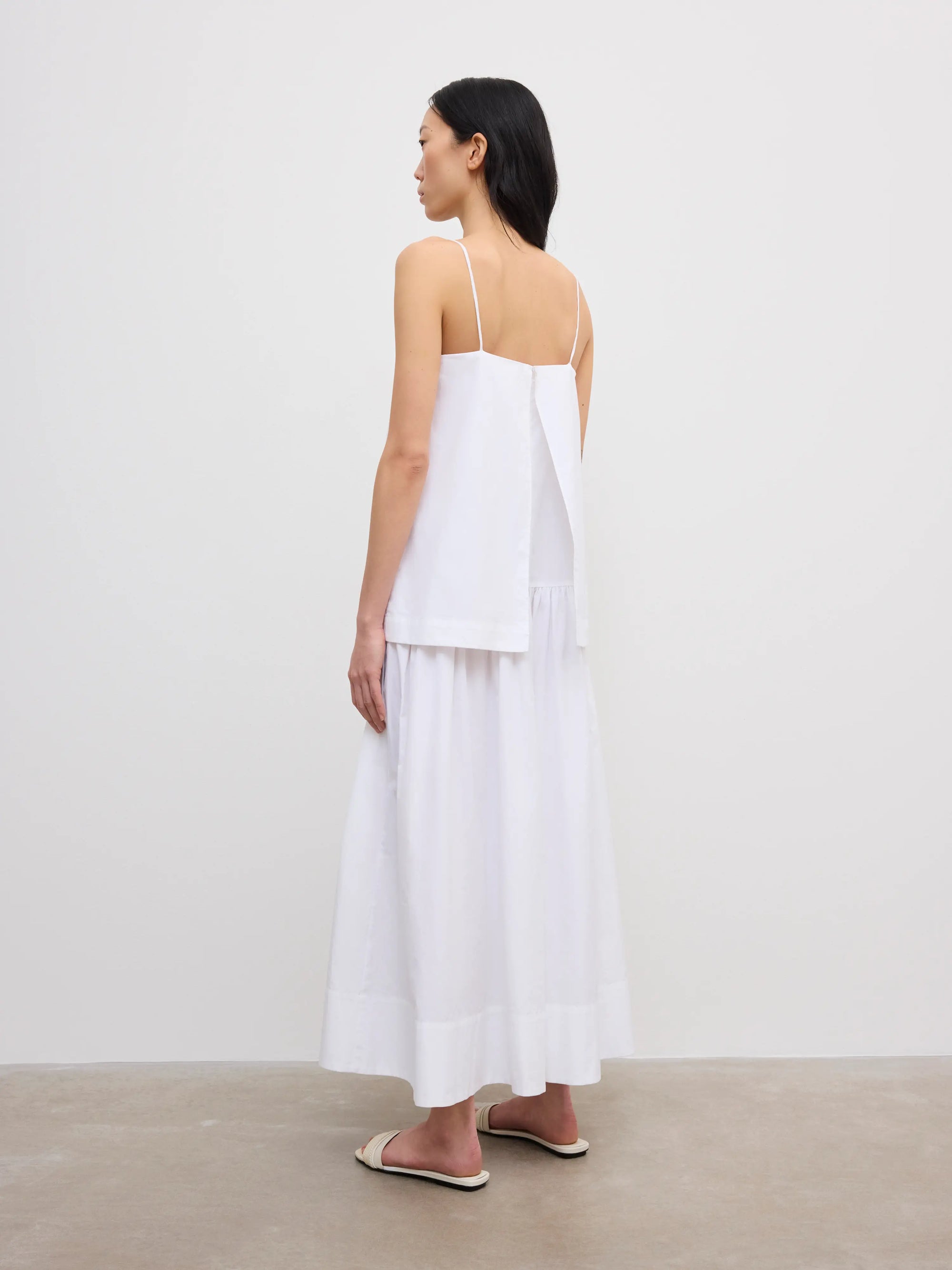 Cotton Strap Dress: White