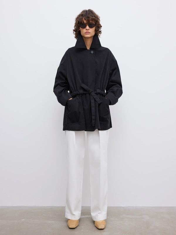 Field Cotton Jacket: Washed Black