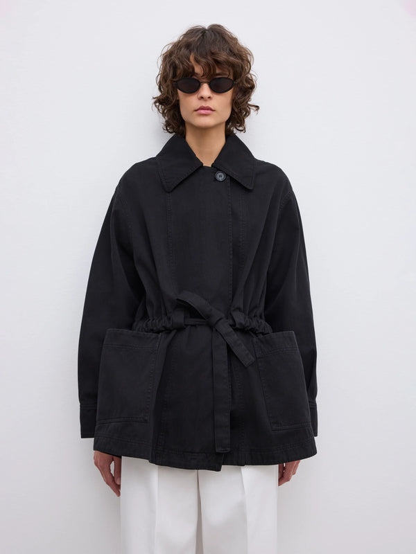 Field Cotton Jacket: Washed Black