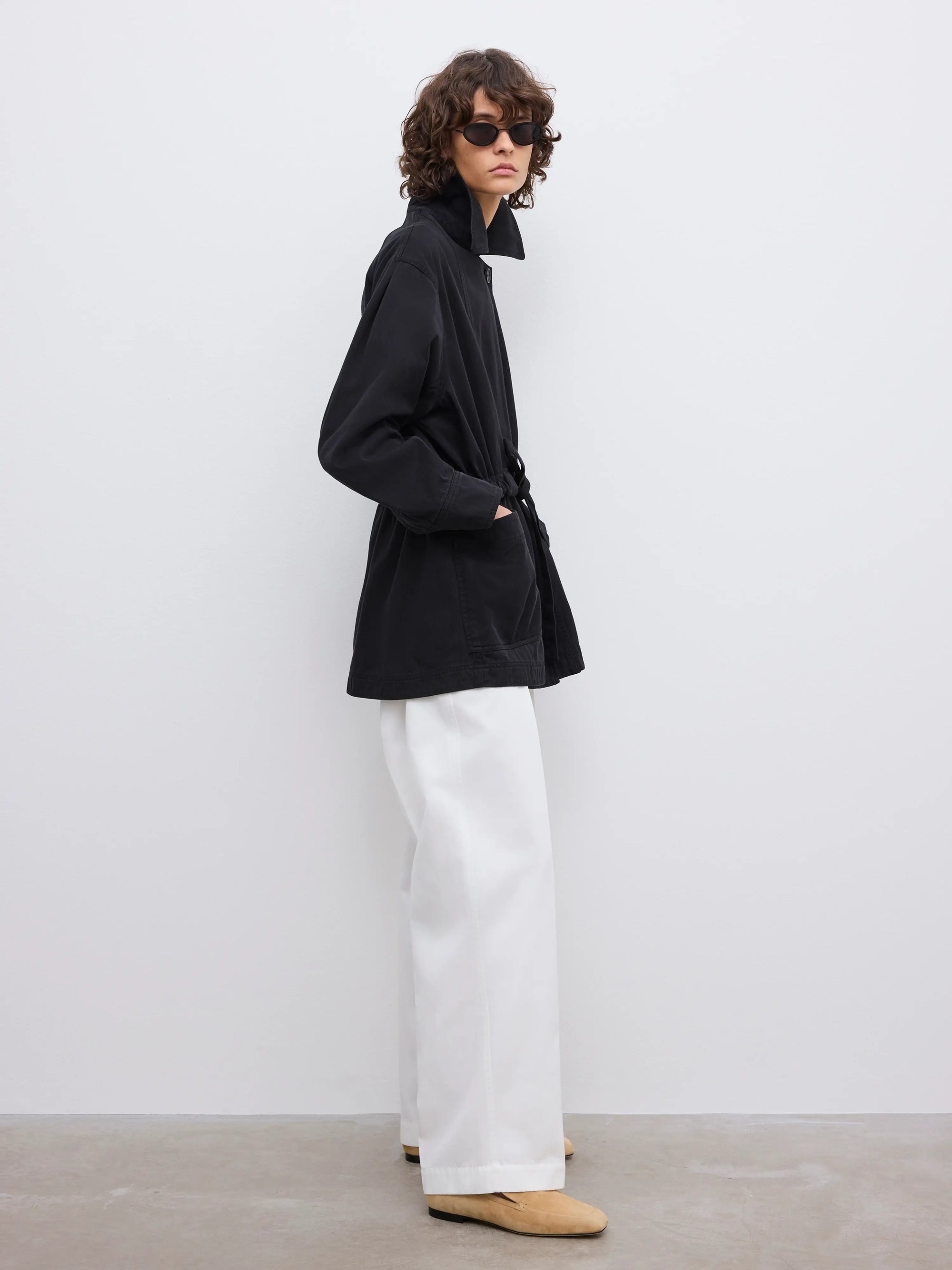 Field Cotton Jacket: Washed Black