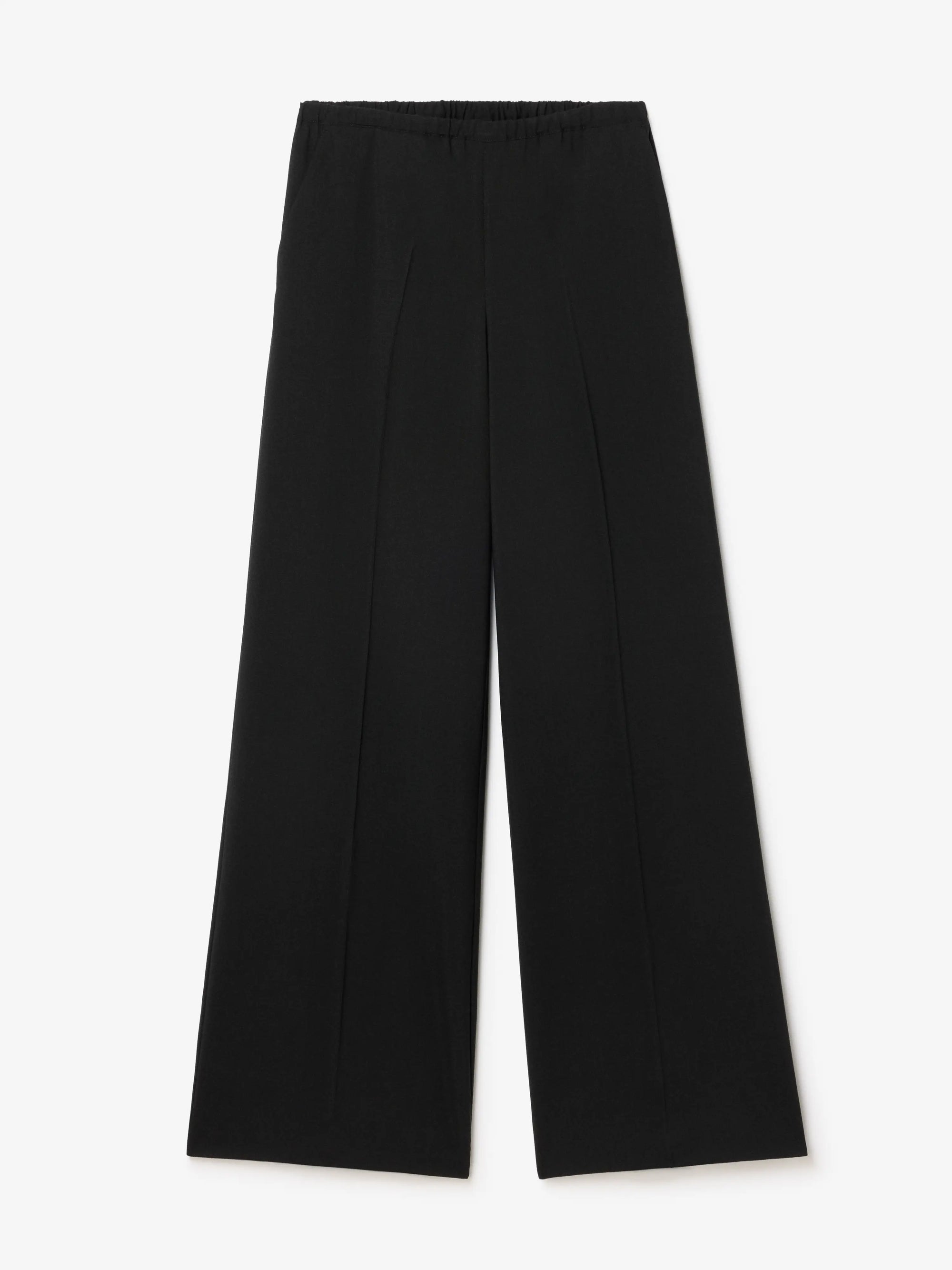 Elastic wool trousers: black