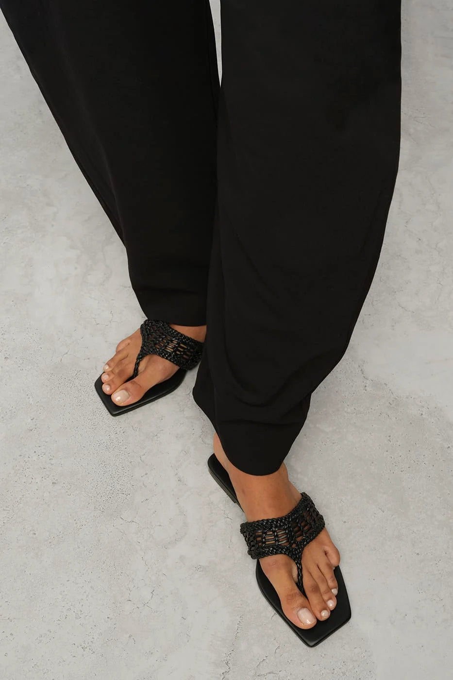 Cali Woven Sandal: Black