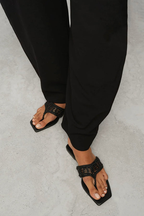 Cali Woven Sandal: Black