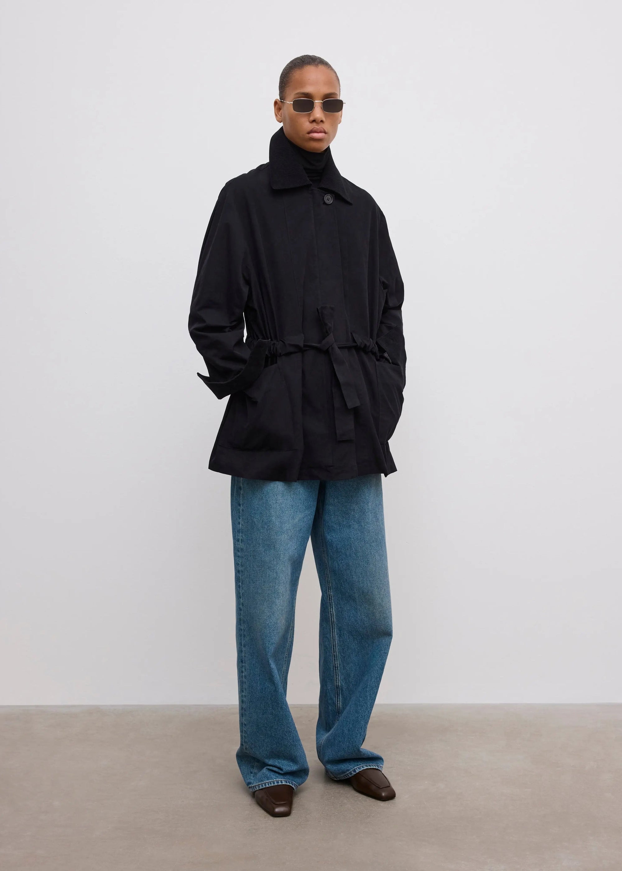 Field Cotton Jacket: Washed Black