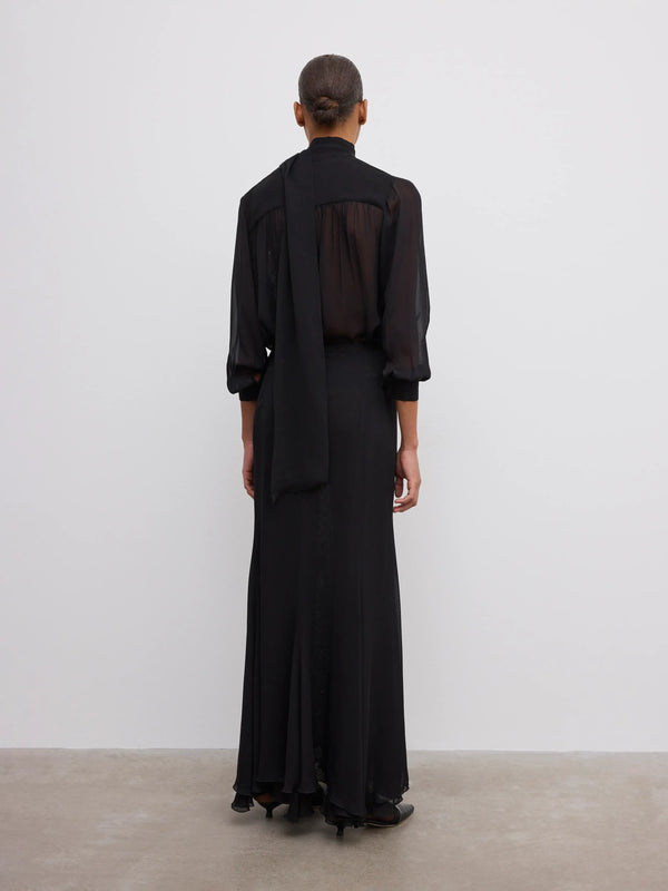 Chiffon Maxi Skirt: Black