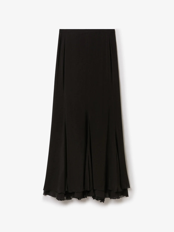 Chiffon Maxi Skirt: Black
