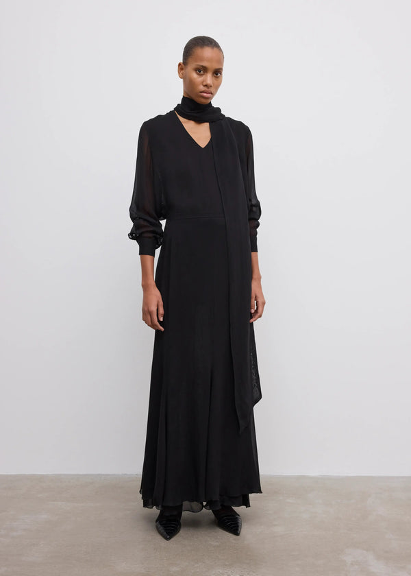 Chiffon Maxi Skirt: Black