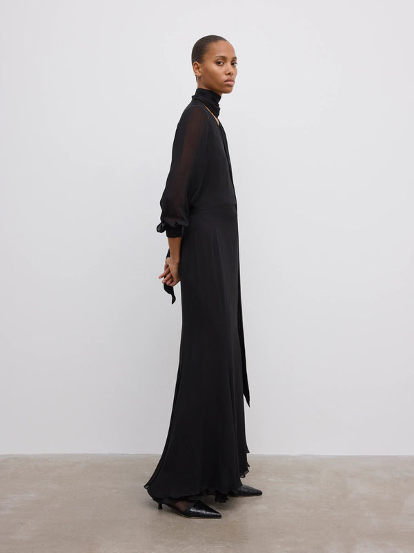 Chiffon Maxi Skirt: Black