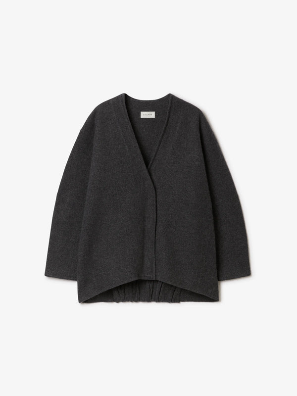 Long Wool Cardigan: Anthracite Grey