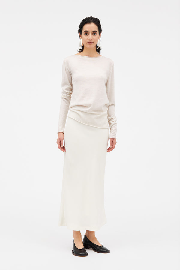 NOELLE CREPE SKIRT: IVORY