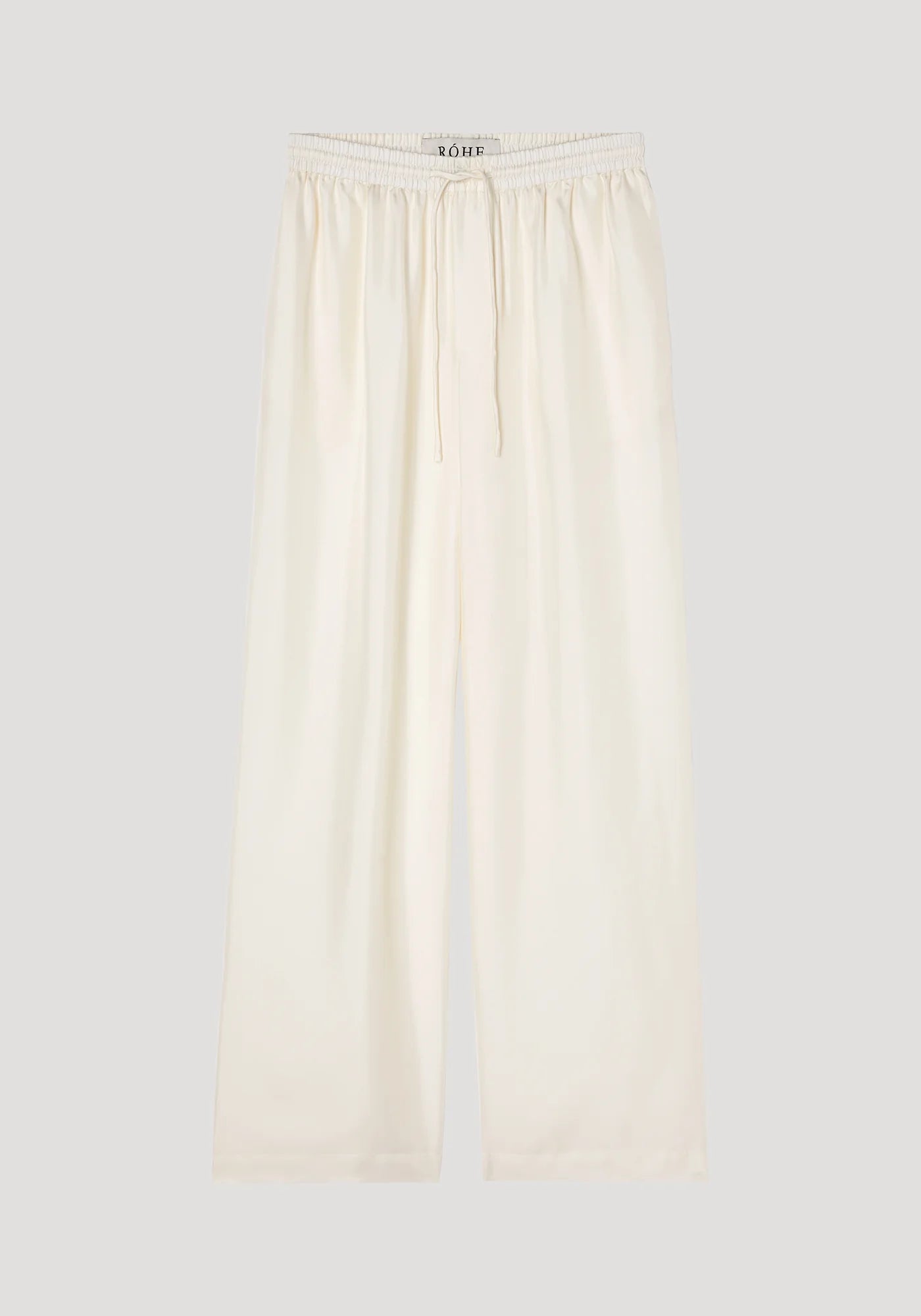 WIDE LEG SILK TROUSERS: CREAM
