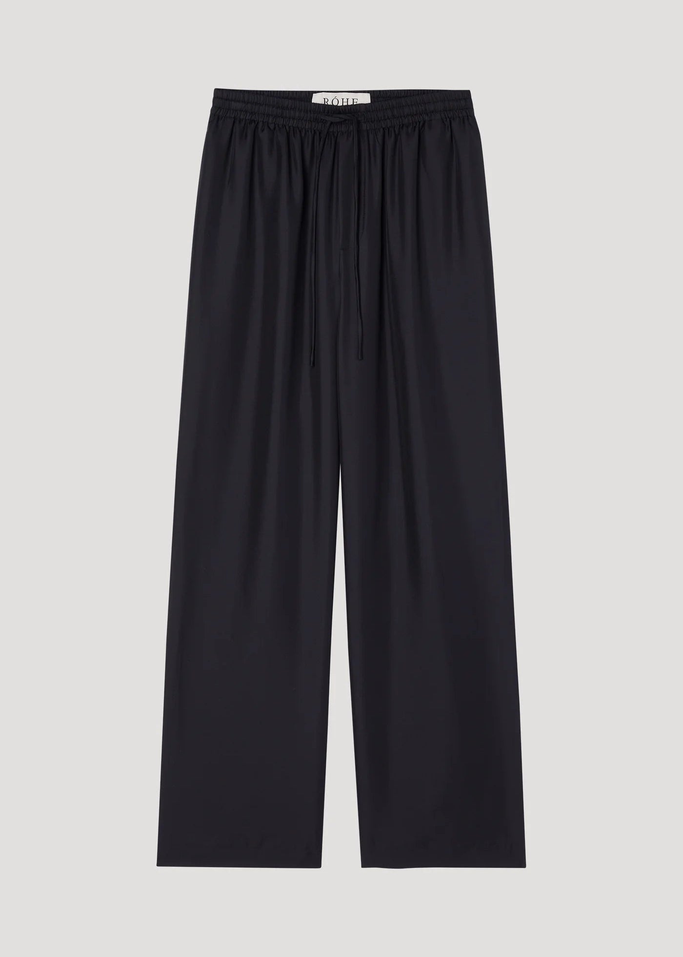 WIDE LEG SILK TROUSERS: BLACK