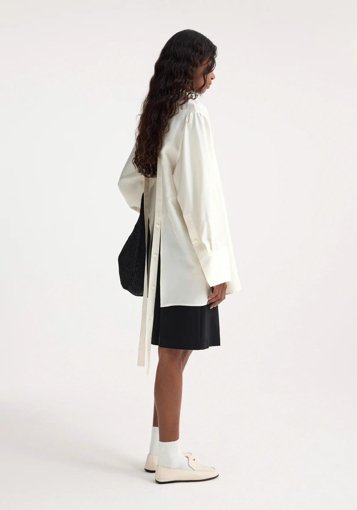 DECONSTRUCTED SILK SHIRT: CREAM