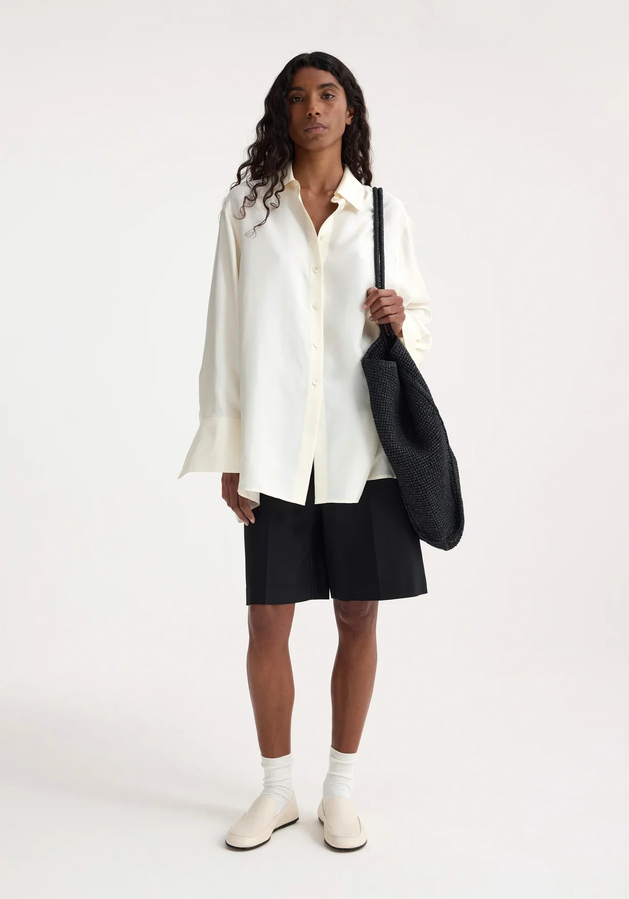 DECONSTRUCTED SILK SHIRT: CREAM