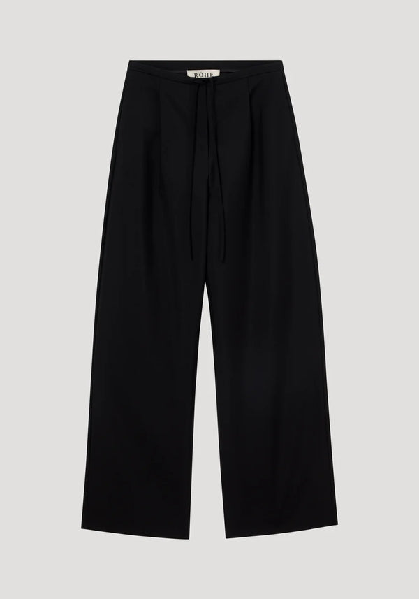 Relaxed Drawstring Trousers: Black