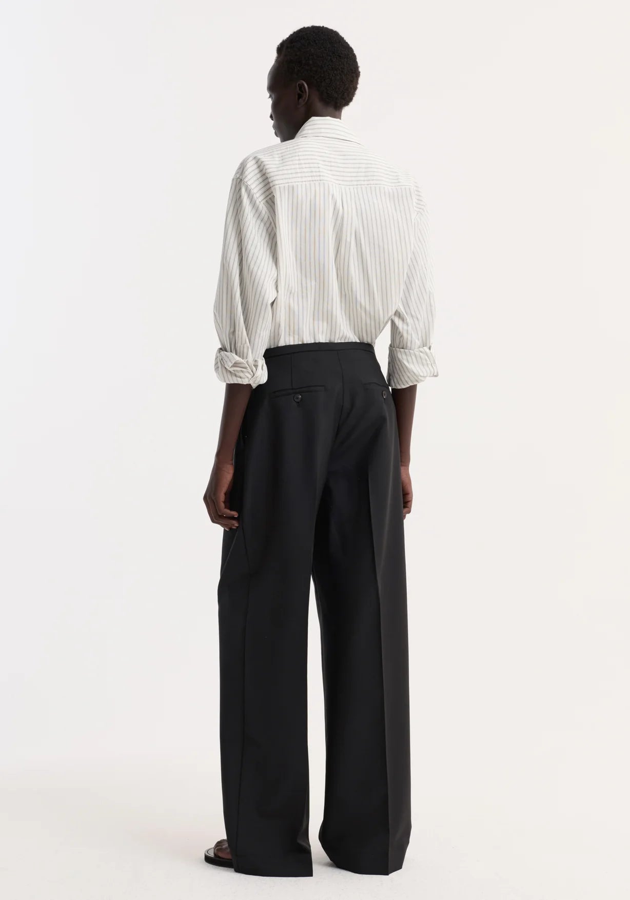 Relaxed Drawstring Trousers: Black