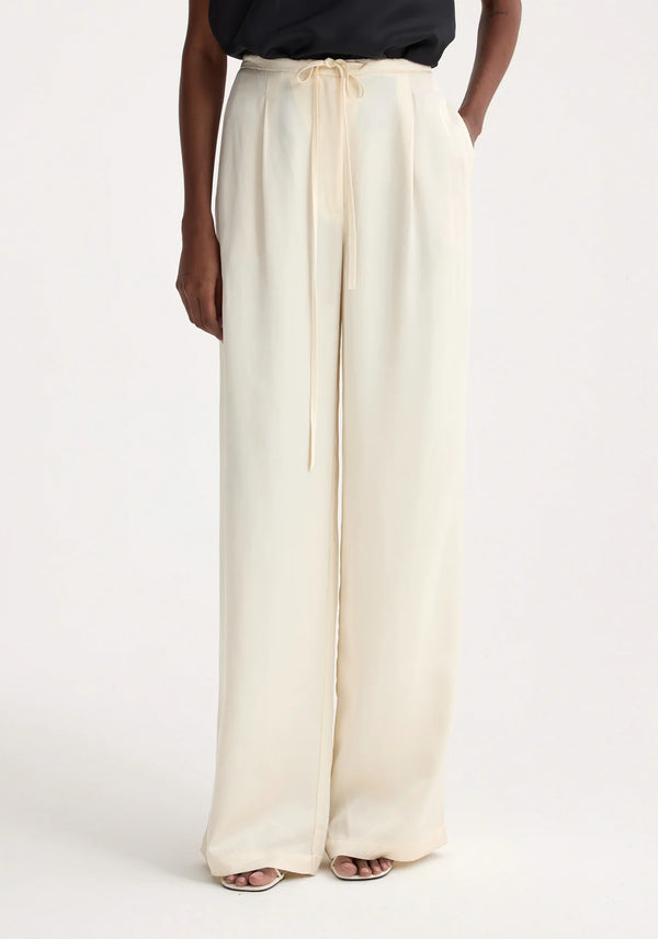 RELAXED DRAWSTRING TROUSERS: PEARL