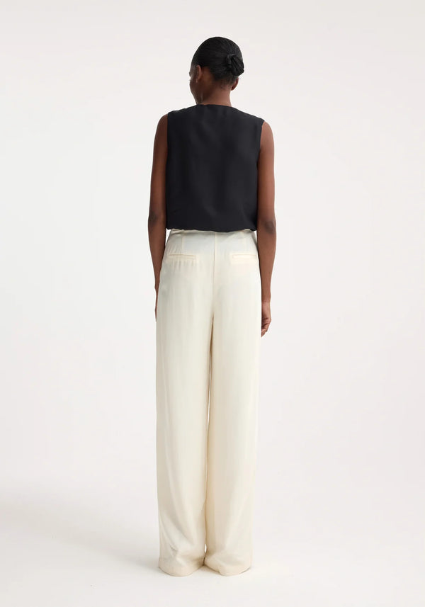 RELAXED DRAWSTRING TROUSERS: PEARL