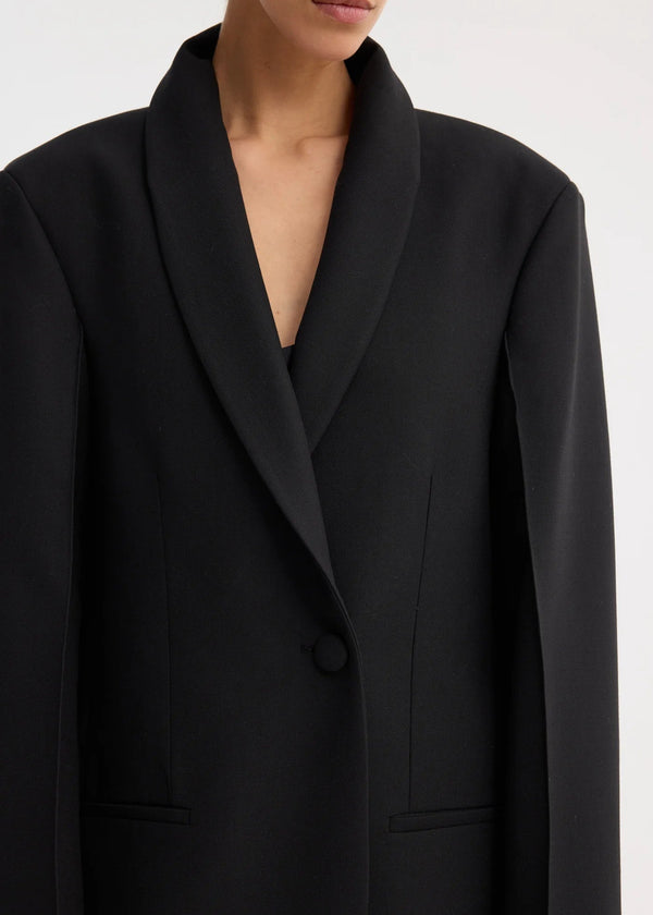 SIGNATURE OPERA COAT: BLACK