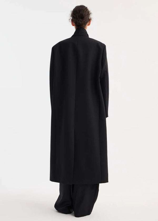 SIGNATURE OPERA COAT: BLACK