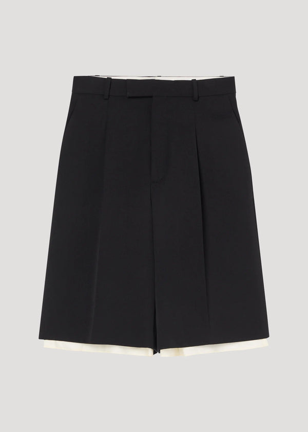 CONTRAST EXTENDED LINING SHORTS: BLACK
