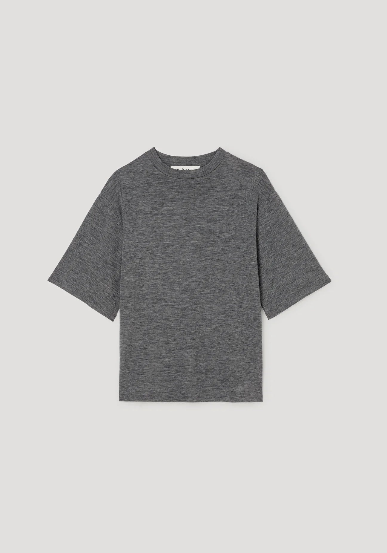 oversized soft merino t-shirt: dark grey melange