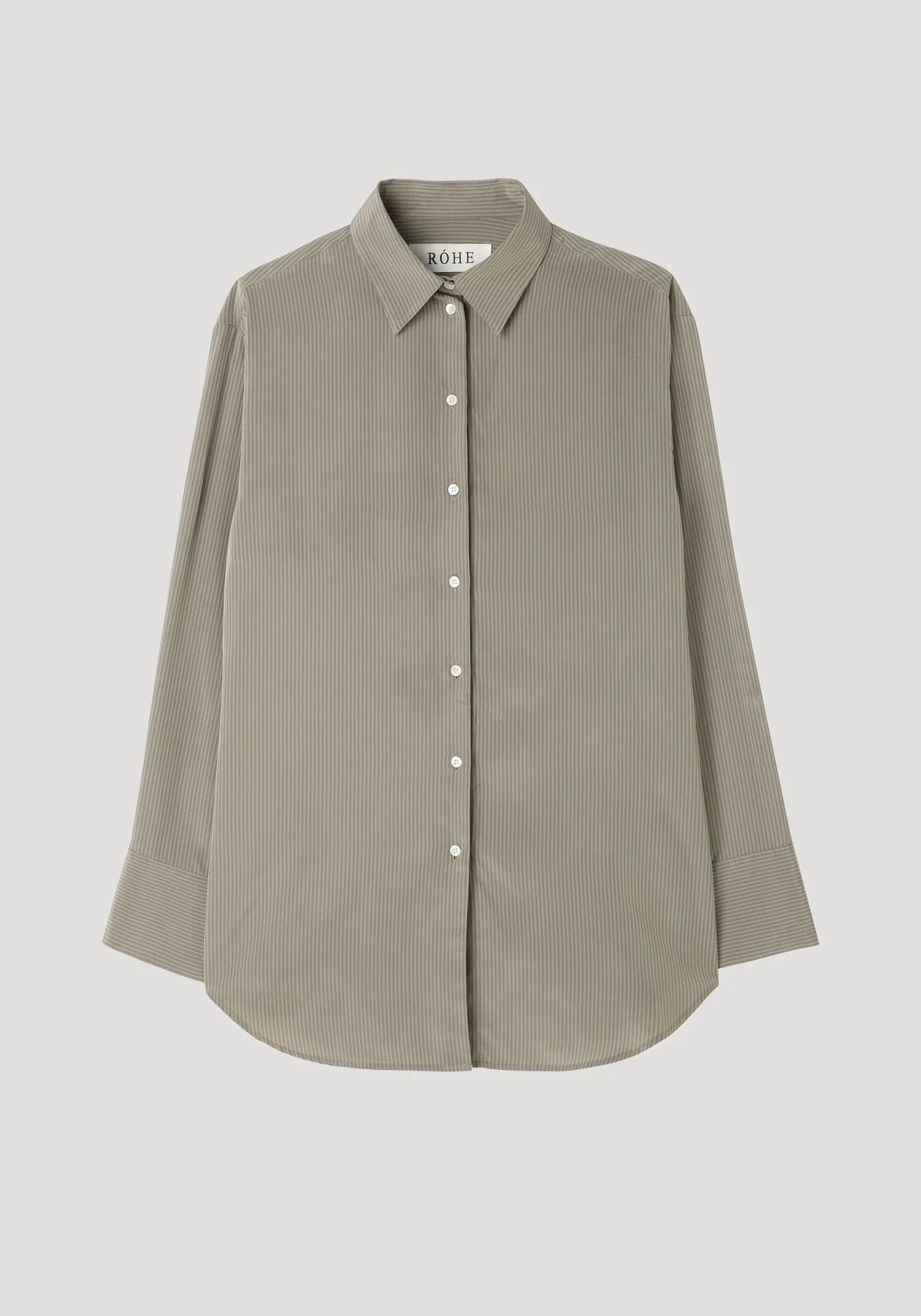 Relaxed Shaped Shirt: Light grey stripe