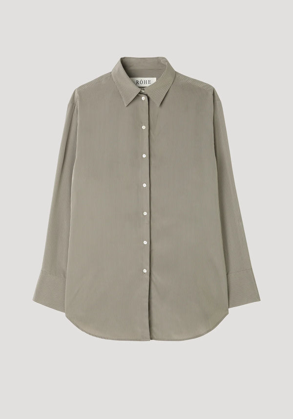 Relaxed Shaped Shirt: Light grey stripe