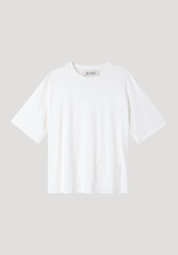 Oversized cotton silk t-shirt: off white