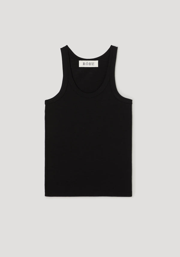 Merino scoop neck top: Black