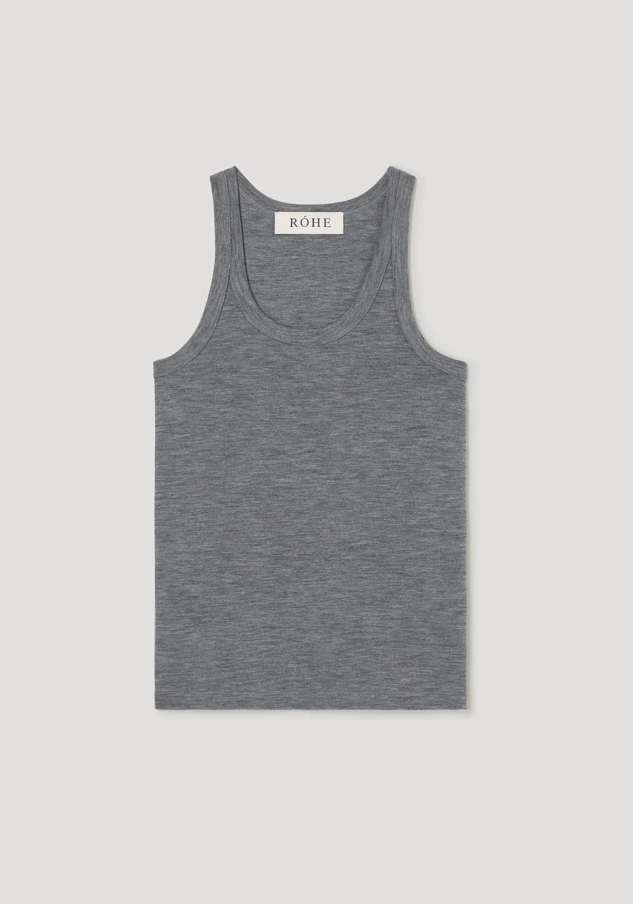 merino scoop neck top: mid grey melange