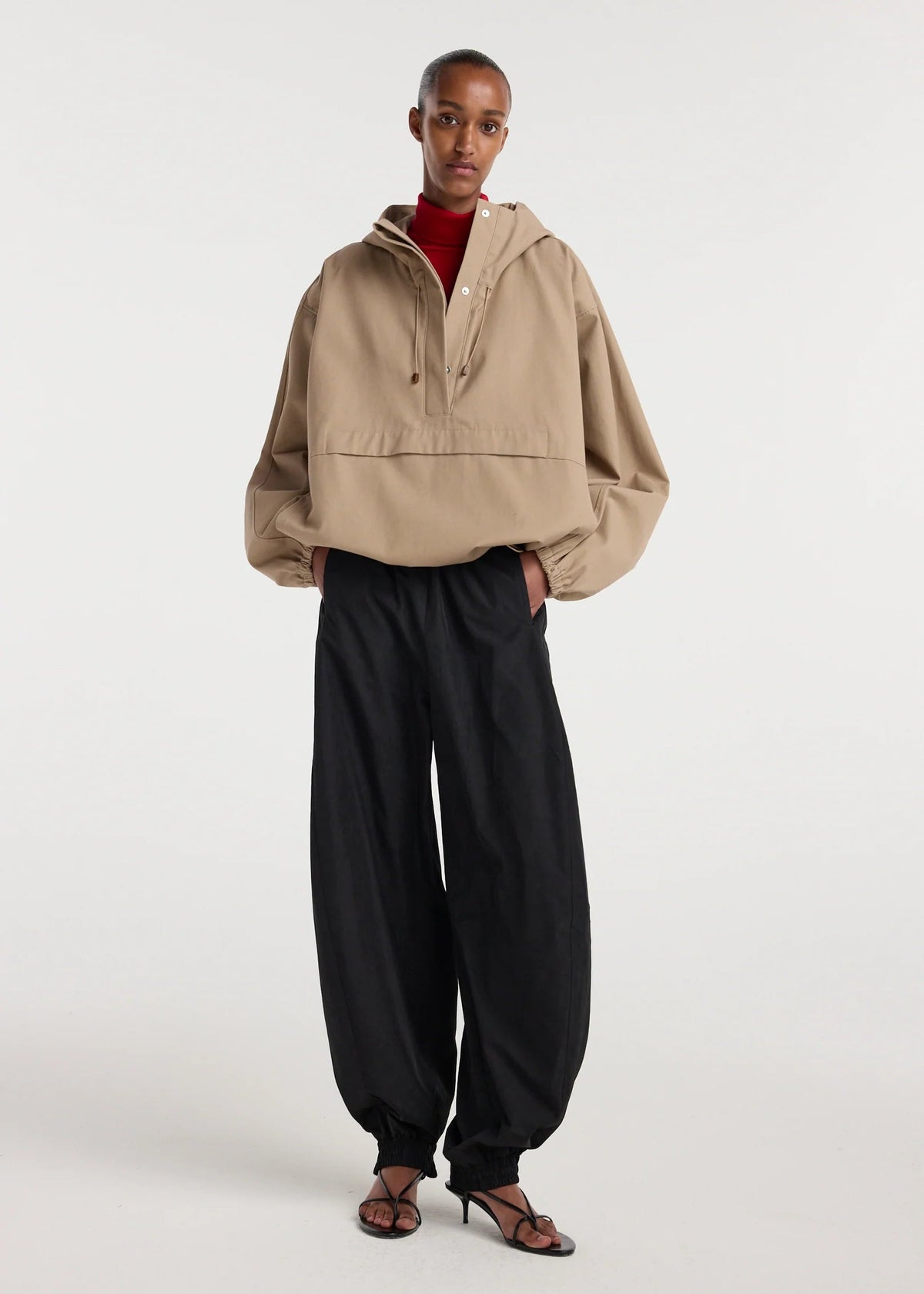 Hooded Anorak: Beige