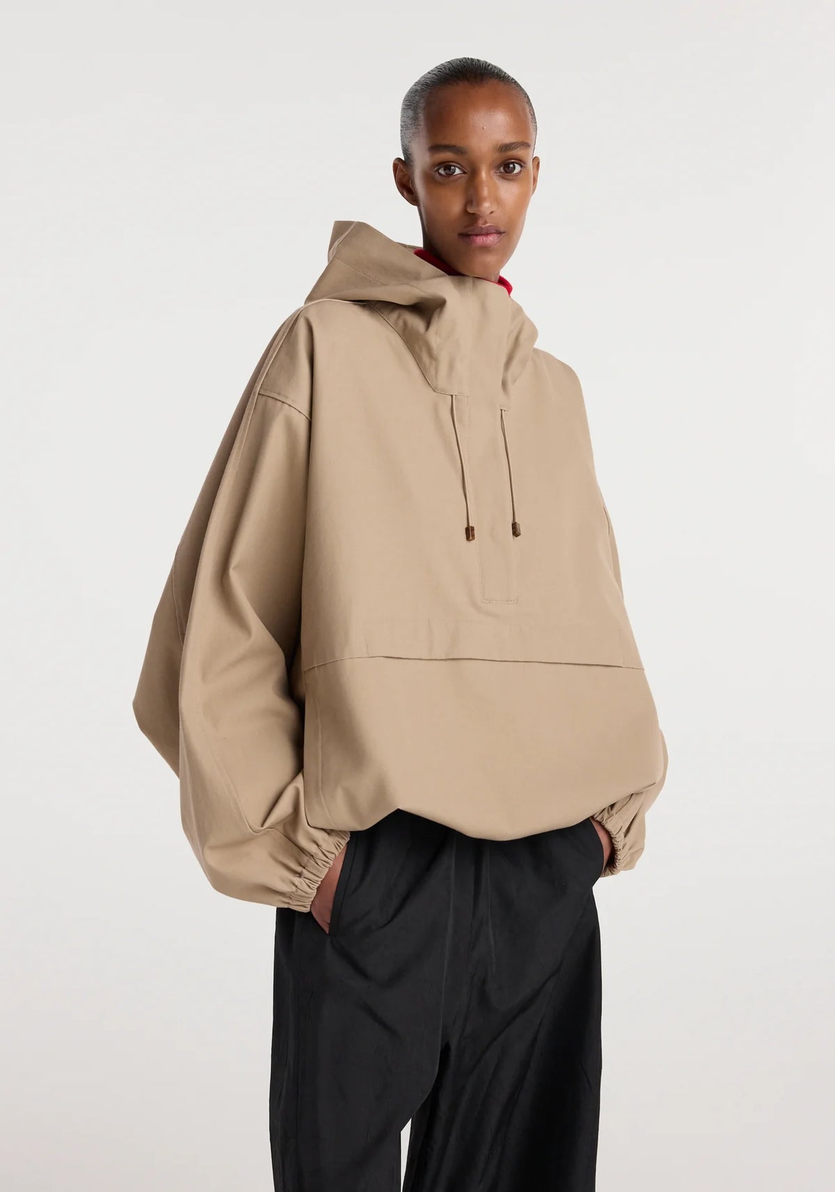 Hooded Anorak: Beige
