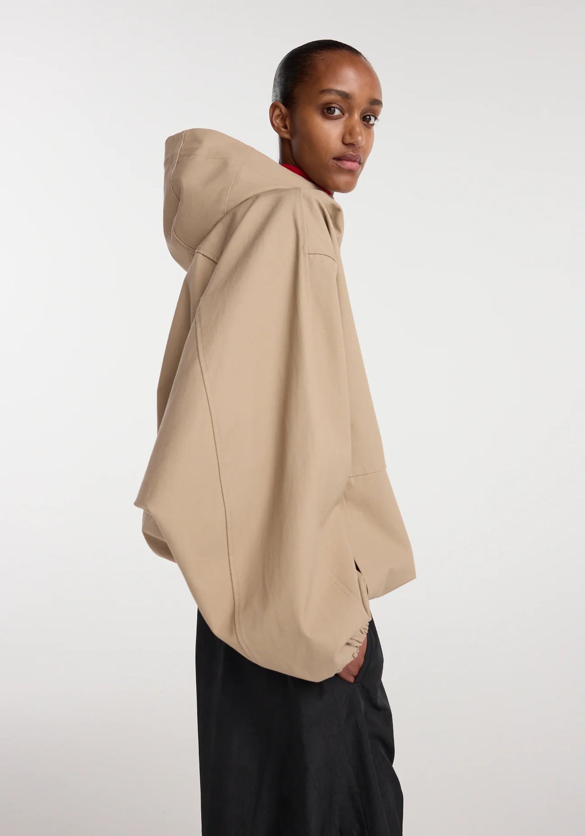 Hooded Anorak: Beige