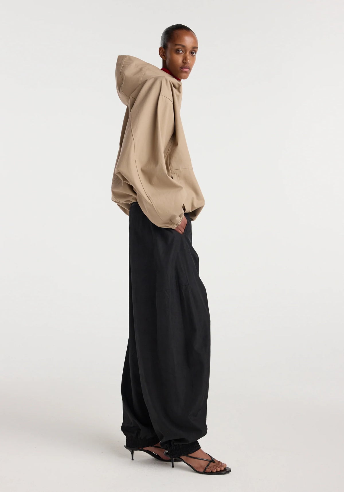 Hooded Anorak: Beige