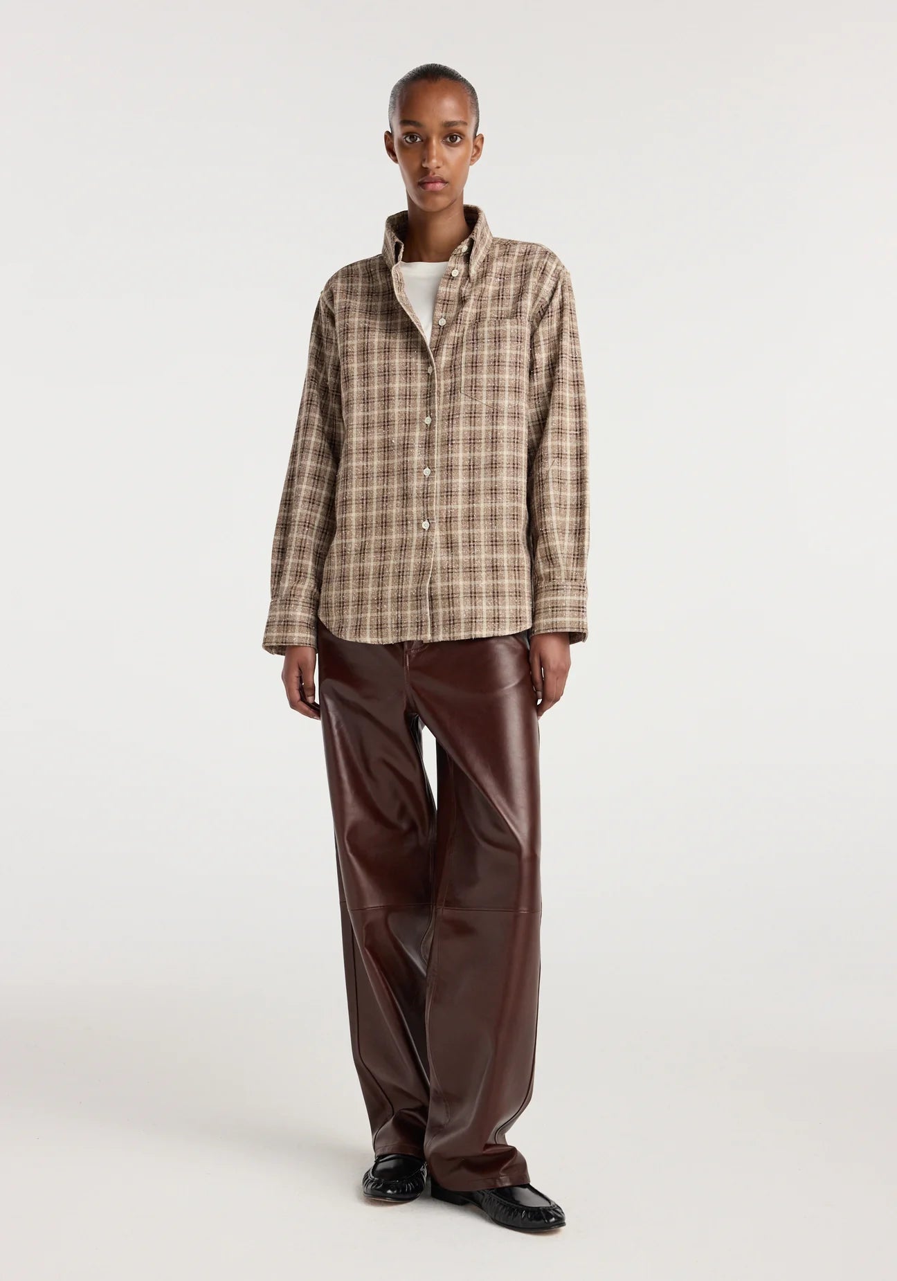 oxford bouclé check shirt: boucle check