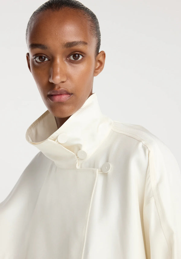 silk blouson anorak: cream