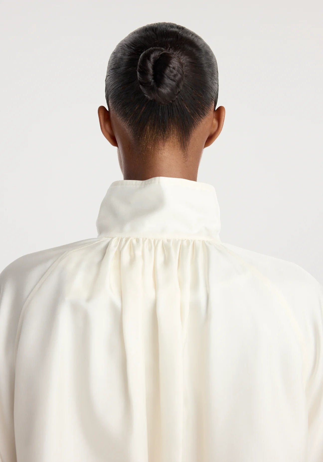 silk blouson anorak: cream