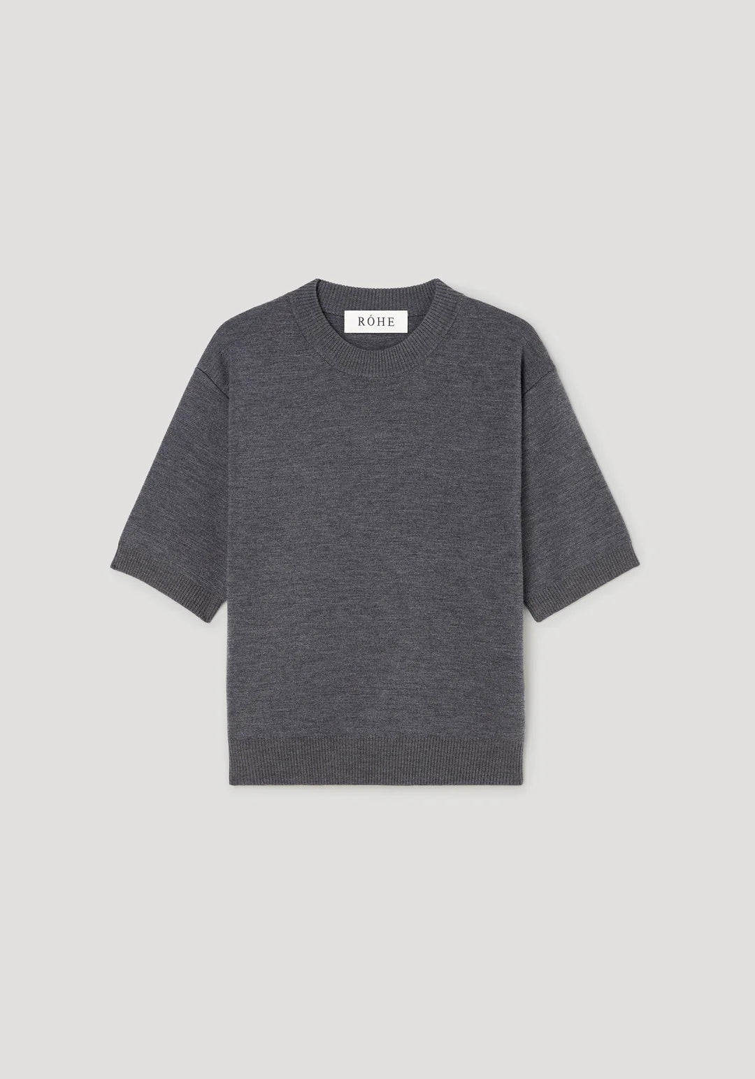 compact knitted top: dark grey melange