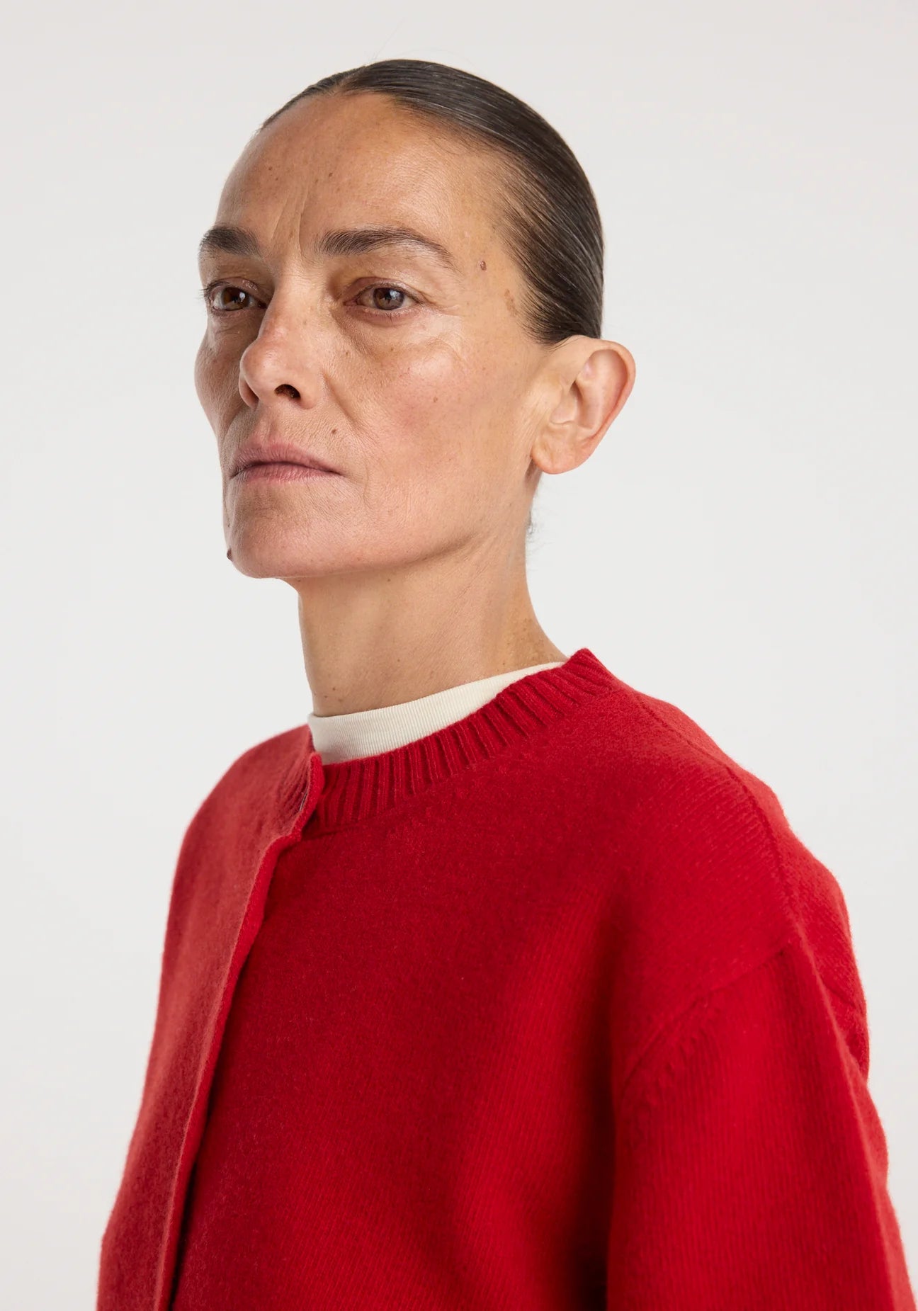 classic cardigan: red
