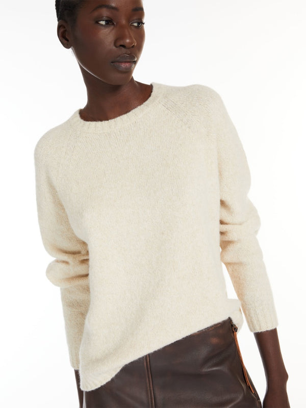 Alpaca and Cotton Sweater: Ecru