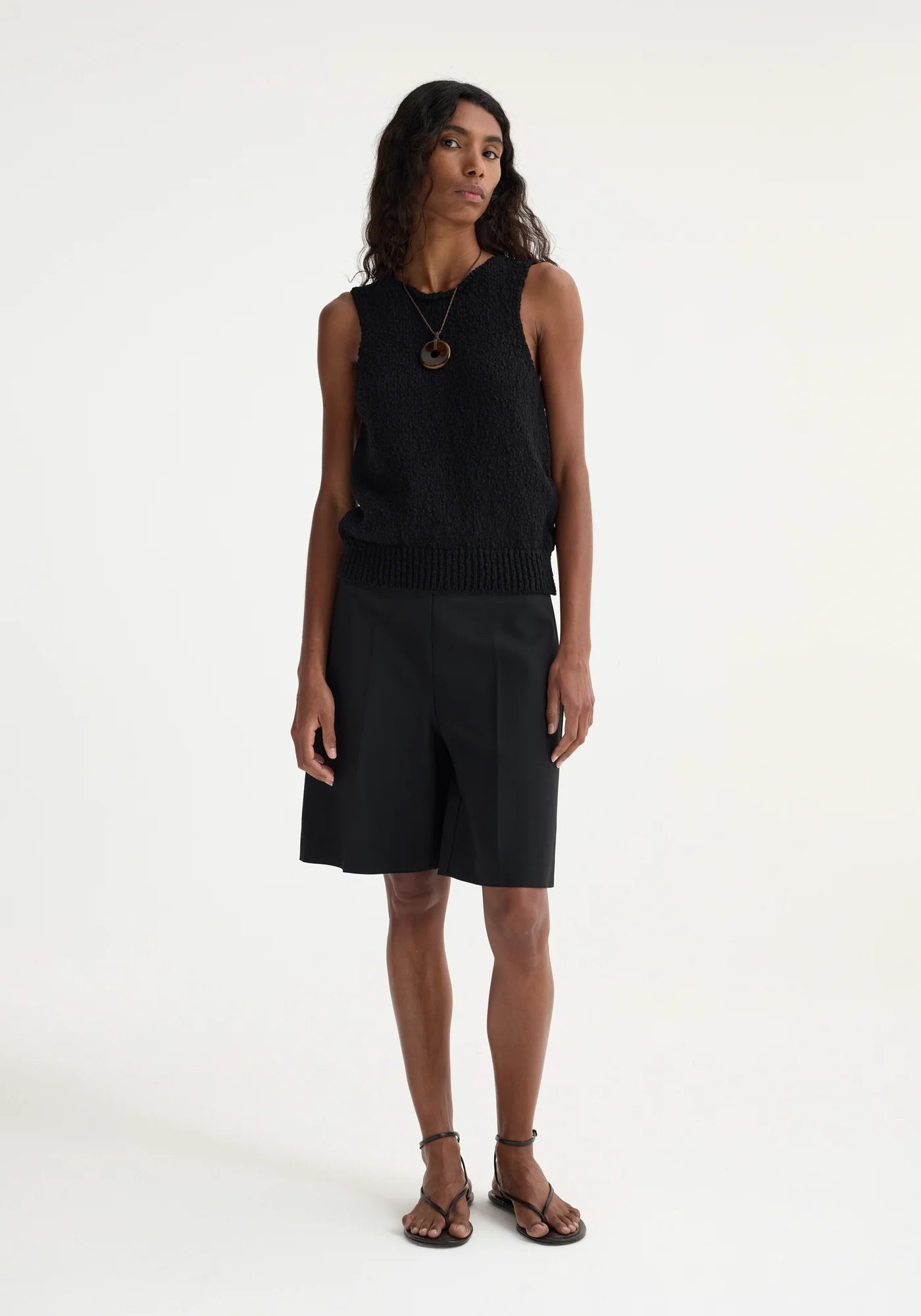 PRE-ORDER | KNITTED HALTER TOP: BLACK