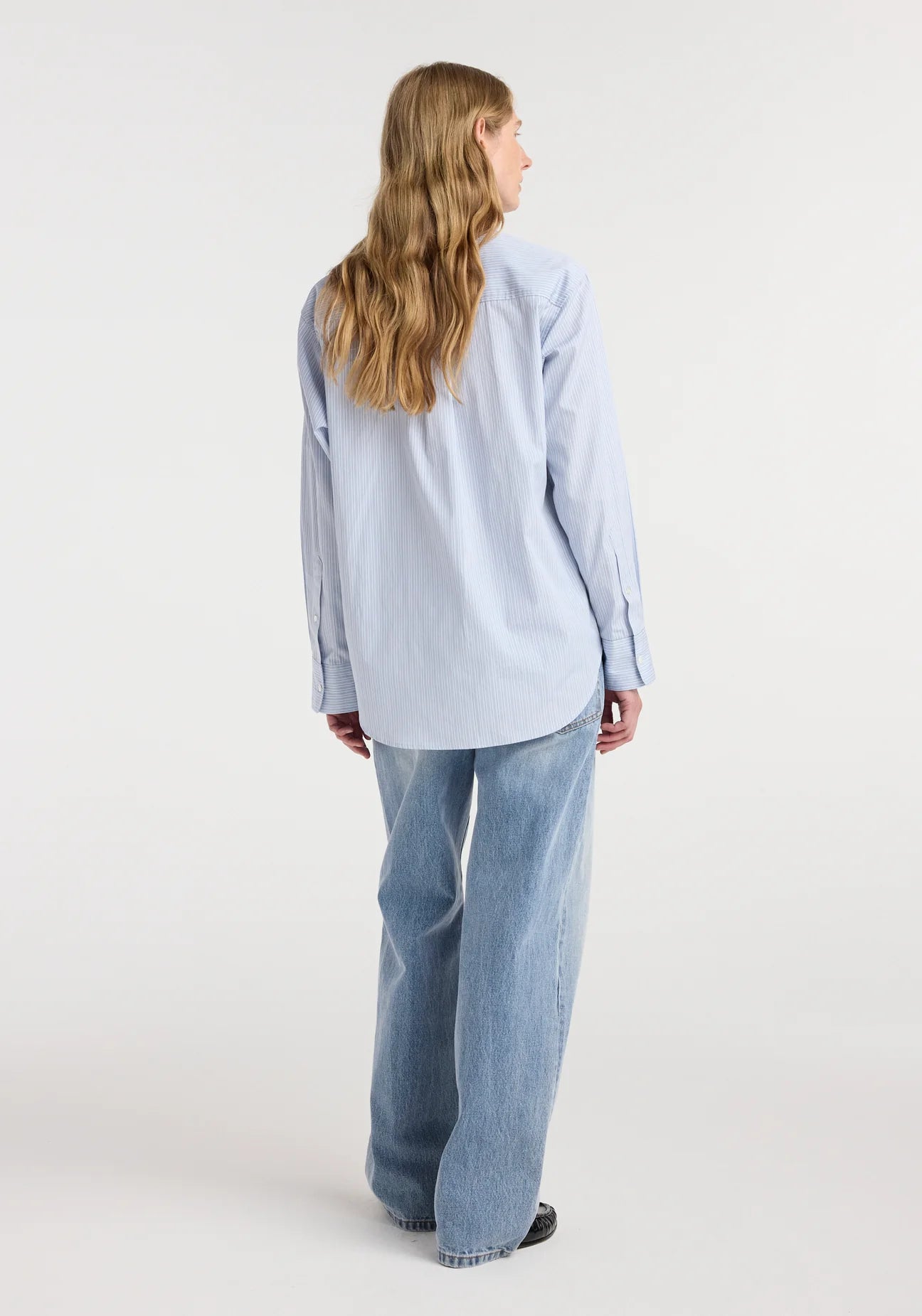 oxford striped shirt: blue stripe