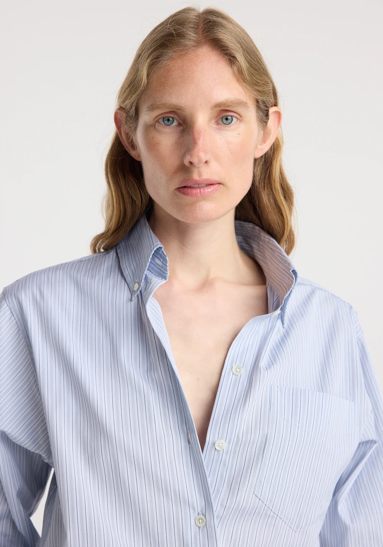 oxford striped shirt: blue stripe